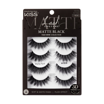 Kiss Lash Couture Matte Black Matte Chevlot Multi-Pack 4Pair
