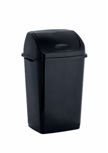 50 L SWING TRASH CAN, BLACK