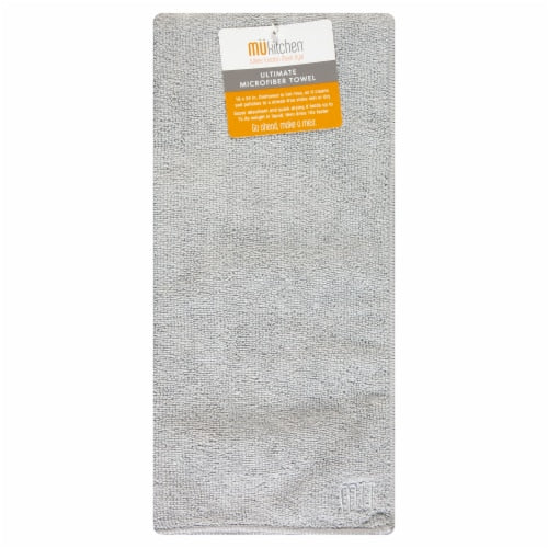 MUkitchen Microfiber Dishtowel - Nickel, 16"x24"