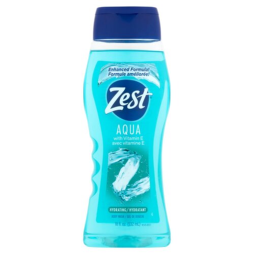 Zest Body Wash Aqua With Vitamin-E Hydrating 18oz