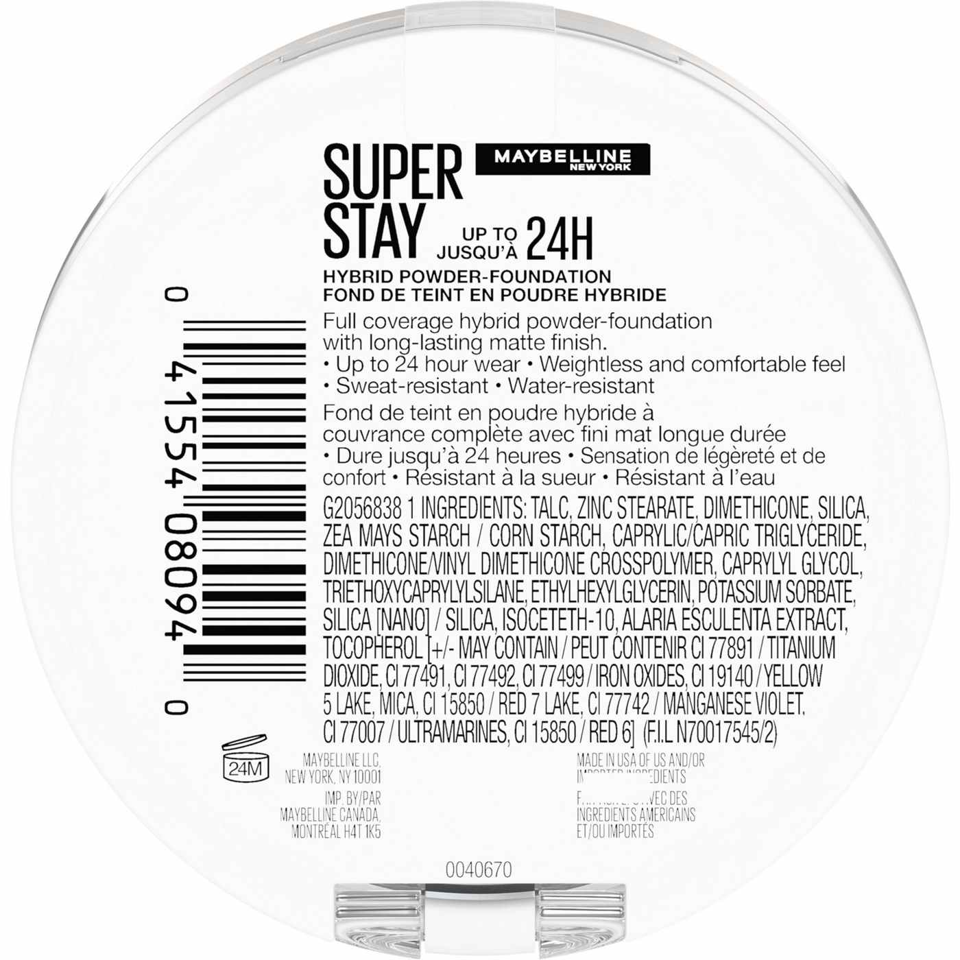 MAYBELLINE New York Super Stay Up To 24Hr Hybrid Powder-Foundation, 112, 0.21 oz