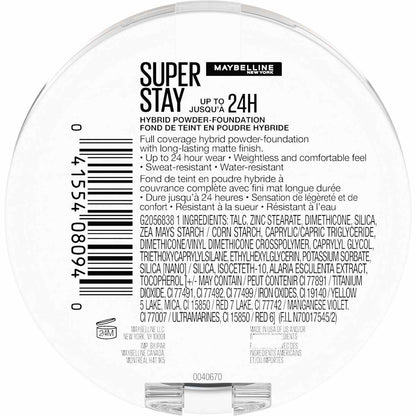 MAYBELLINE New York Super Stay Up To 24Hr Hybrid Powder-Foundation, 112, 0.21 oz