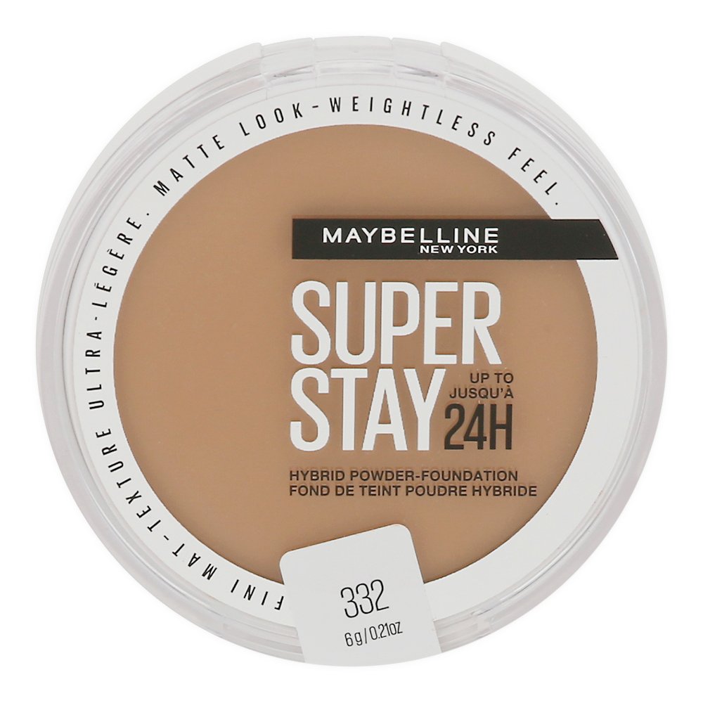 MAYBELLINE New York Super Stay Up To 24Hr Hybrid Powder-Foundation, 332, 0.21 oz