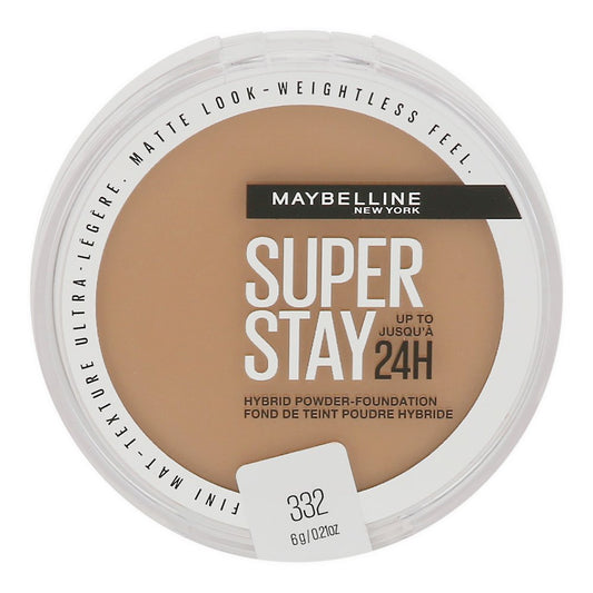 MAYBELLINE New York Super Stay Up To 24Hr Hybrid Powder-Foundation, 332, 0.21 oz