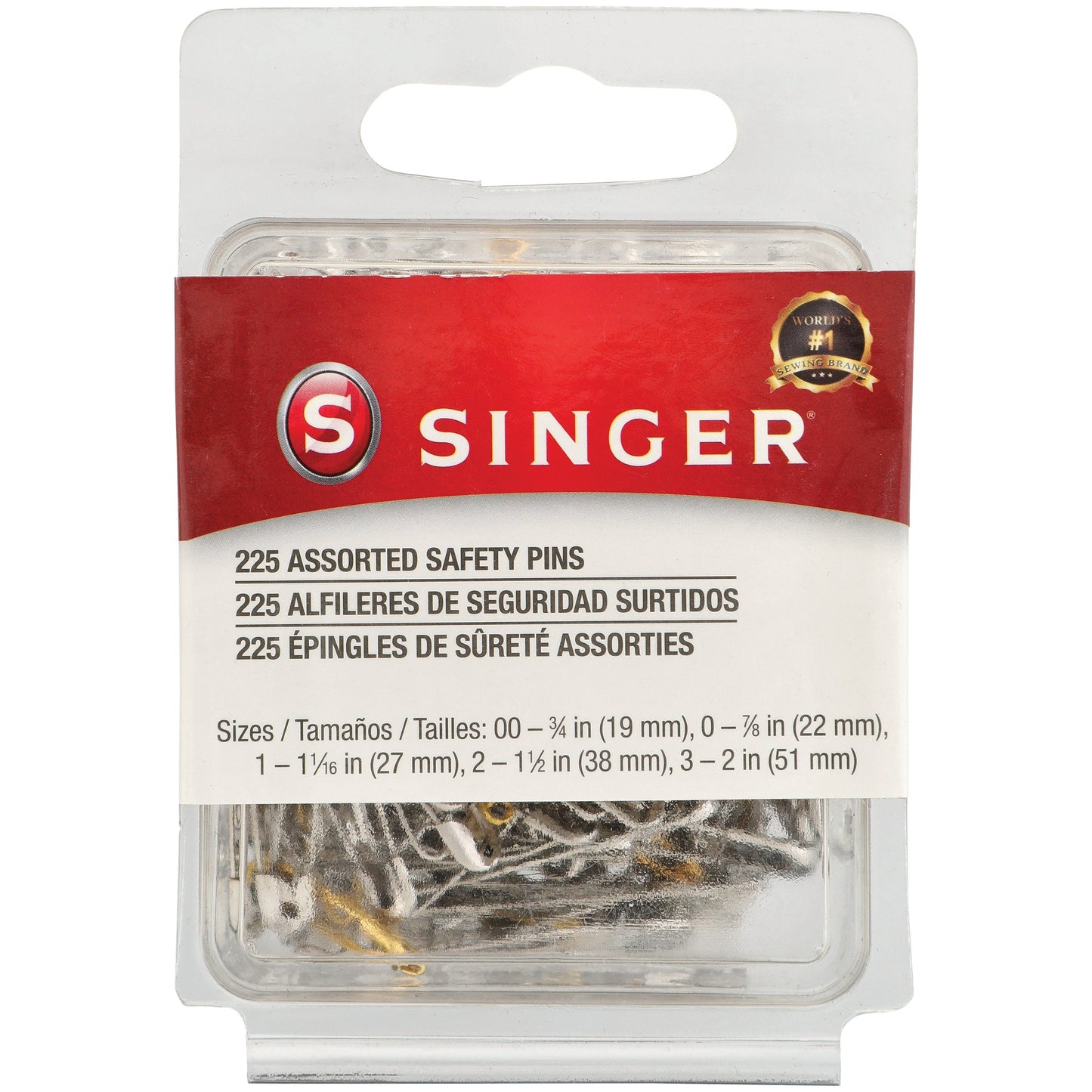 SINGER Assorted Sized Safety Pins - 90 count