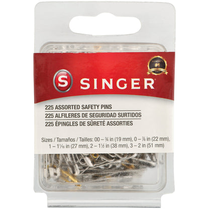 SINGER Assorted Sized Safety Pins - 90 count