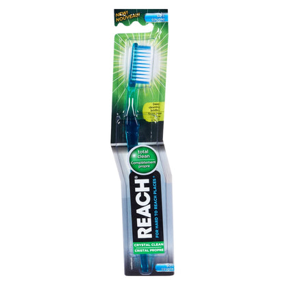Reach Toothbrush Crystal Clean Soft W/ Cap (6in) Asst Colors