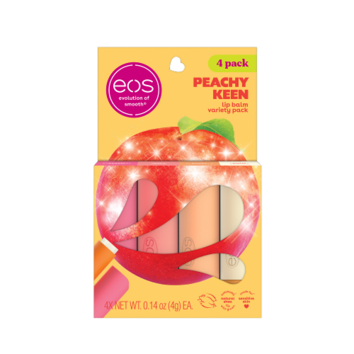 EOS LIP BALM 4PK PEACHY KEEN