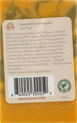 PACHA SOAP CO BAR SOAP, SPEARMINT LEMONGRASS 1 CT