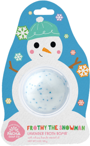Pacha Soap Co Froth Bomb, Frothy the Snowman, Lavender - 3 Oz