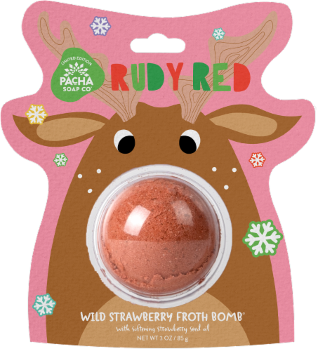 Pacha Soap Co. Rudy Red Wild Strawberry Froth Bomb