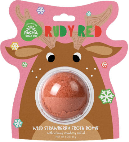 Pacha Soap Co. Rudy Red Wild Strawberry Froth Bomb