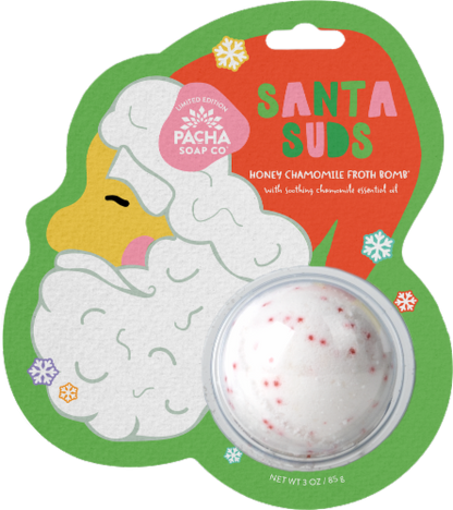 Pacha Soap Co Froth Bomb, Santa Suds, Honey Chamomile - 3 Oz