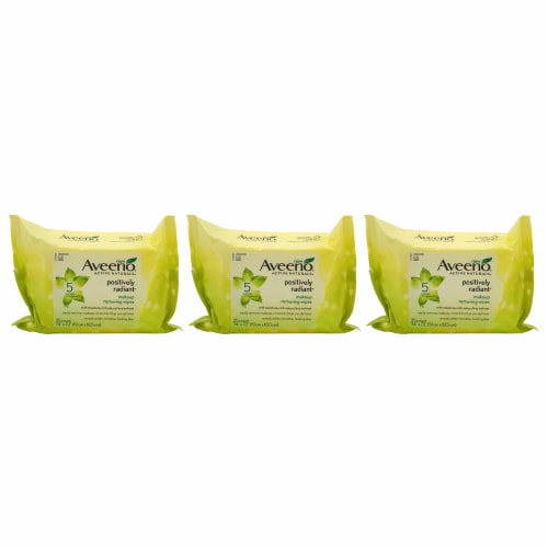 Aveeno Positively Radiant Makeup Removing Wipes 25 Count