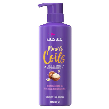 Aussie Shampoo Miracle Coils 16oz Pump (Sulfate-Free)