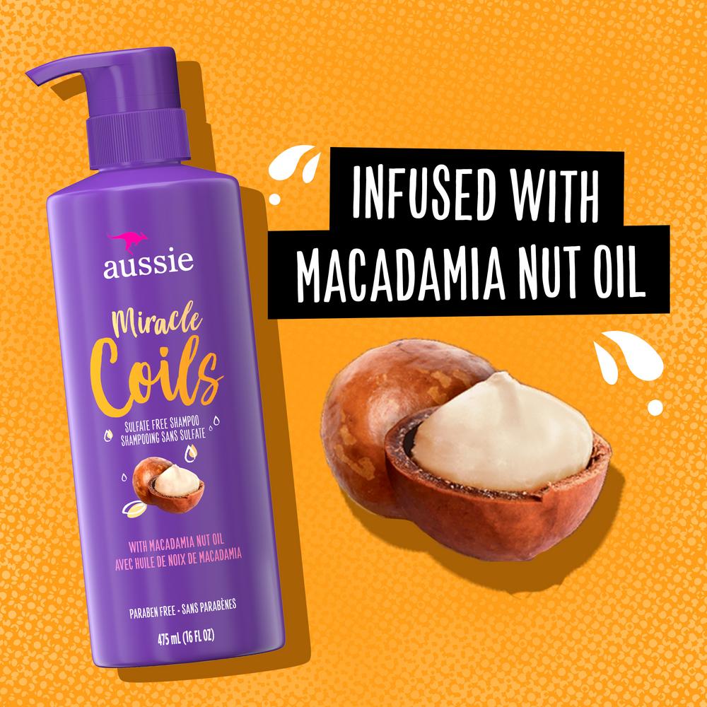 Aussie Shampoo Miracle Coils 16oz Pump (Sulfate-Free)