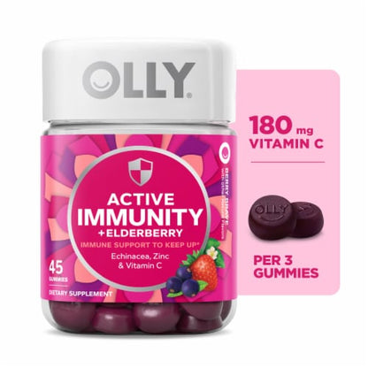 OLLY Active Immunity + Elderberry Gummy Supplement, 9 count