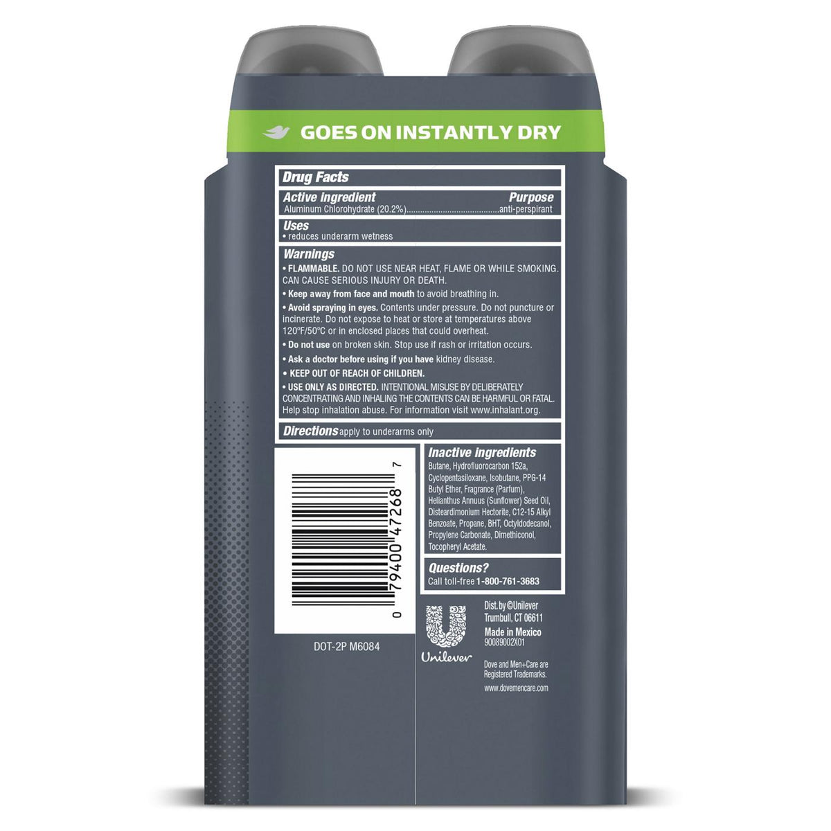 Dove Deodorant 3.8oz Dry Spray Men+Care Extra Fresh 72Hr