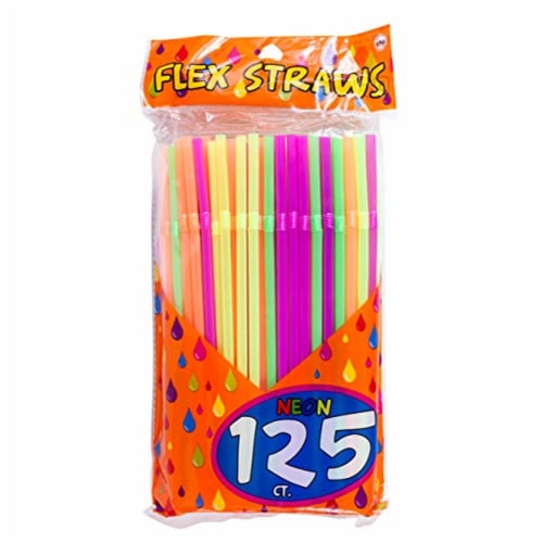 50CT NEON FLEX STRAWS