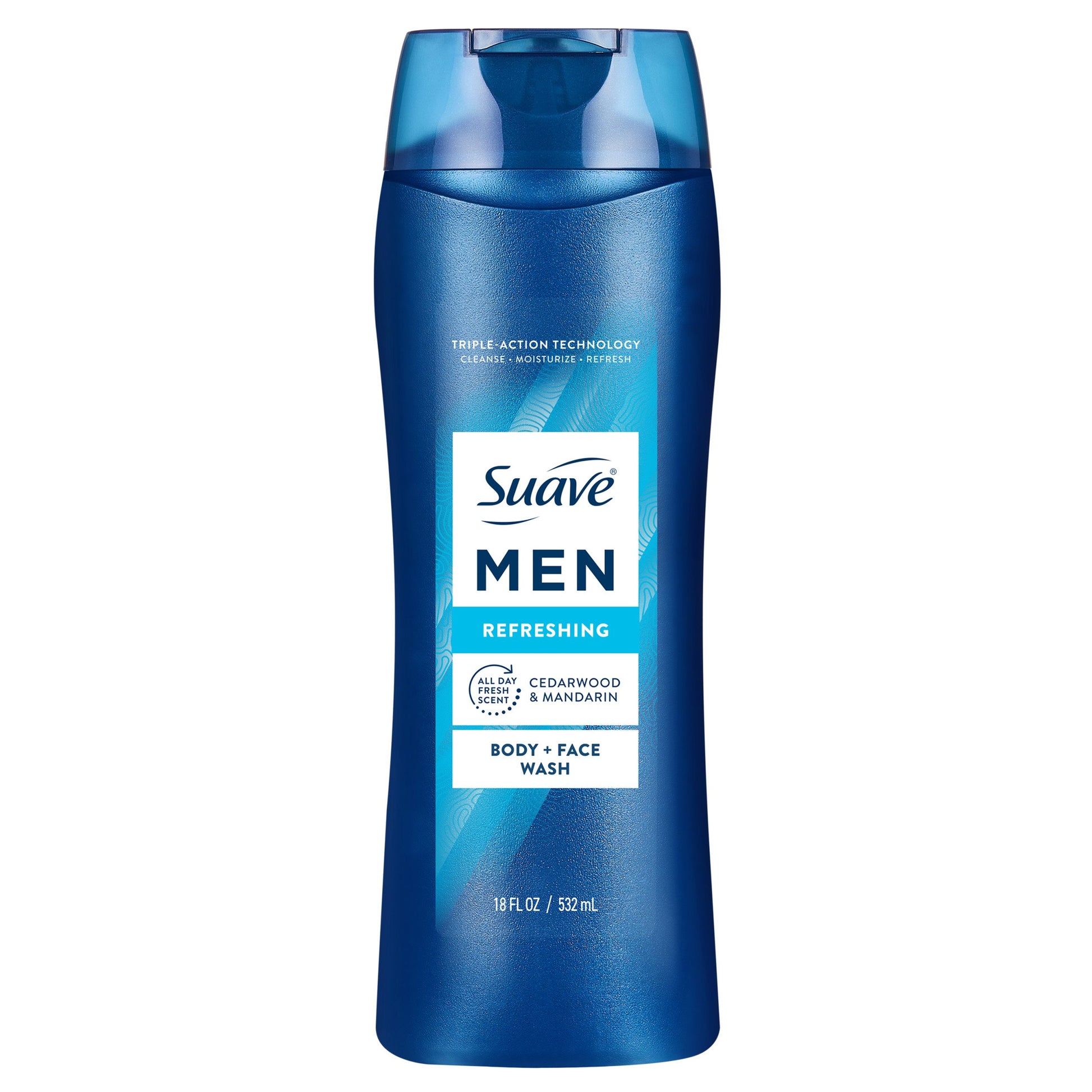 Suave Body + Face Wash Men 18oz Refreshing Cedarwood