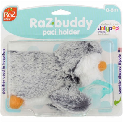 RaZbuddy Paci Holder - Detachable JollyPop Pacifier 0m+ - Penguin