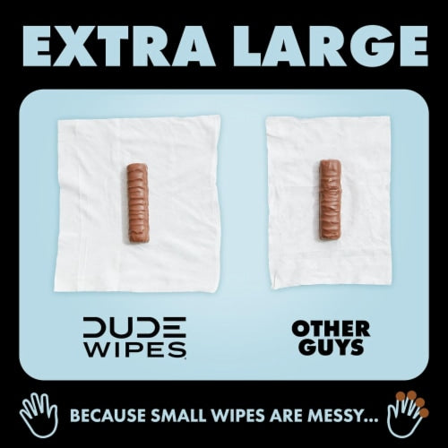 DUDE Wipes XL Flushable Wipes - Unscented, 18 count