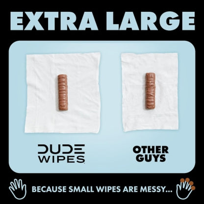 DUDE Wipes XL Flushable Wipes - Unscented, 18 count