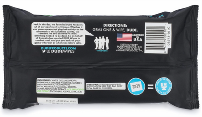 DUDE Wipes XL Flushable Wipes - Unscented, 18 count