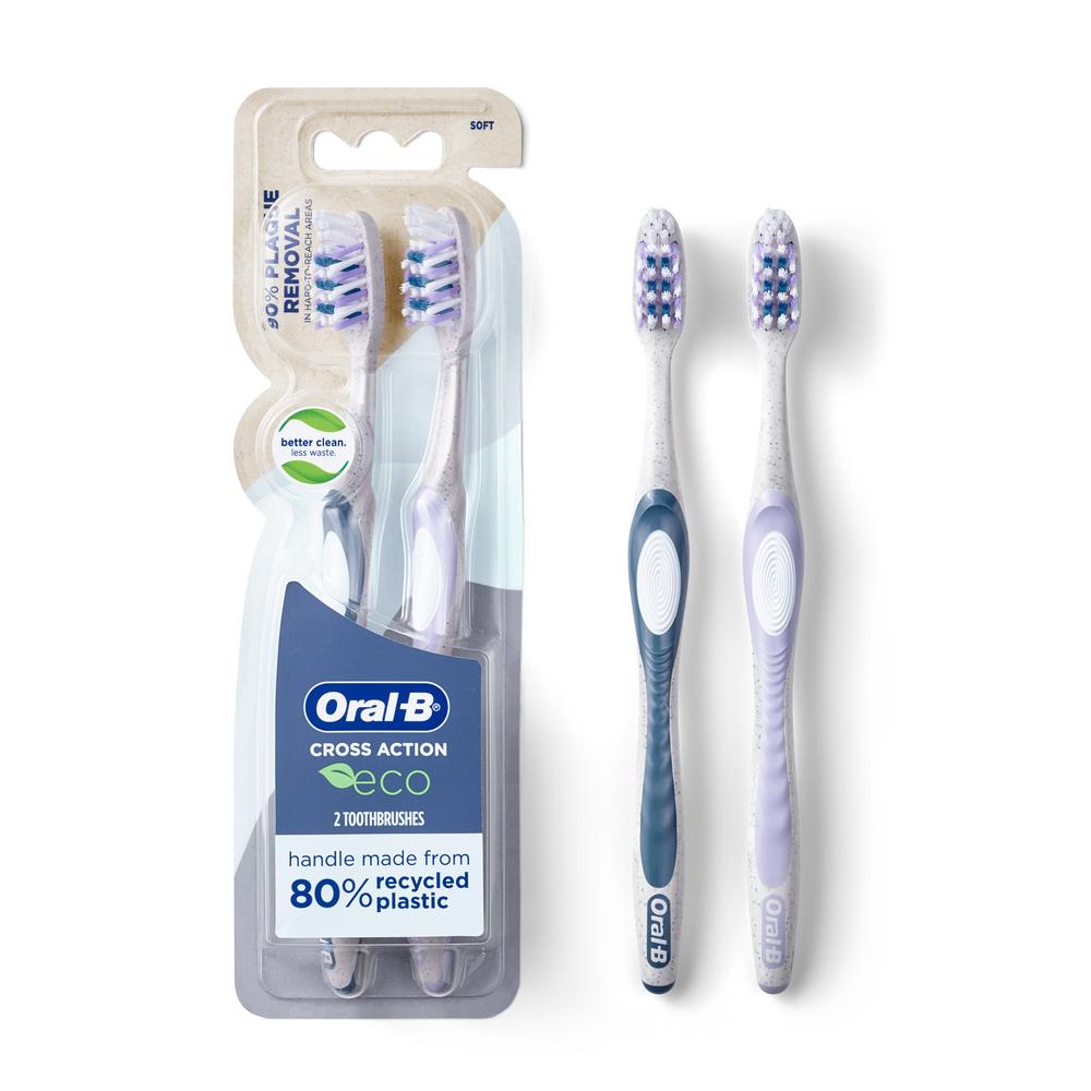 Oral-B Toothbrush Crossaction Eco Soft 2 Count