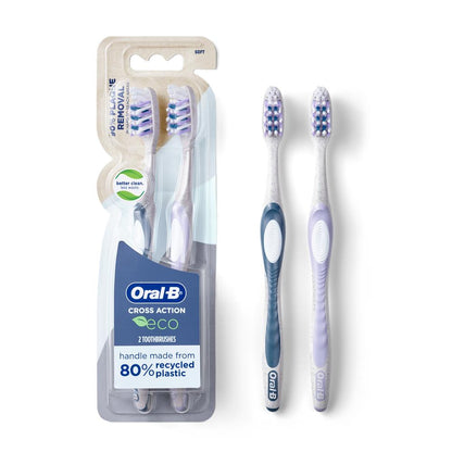 Oral-B Toothbrush Crossaction Eco Soft 2 Count