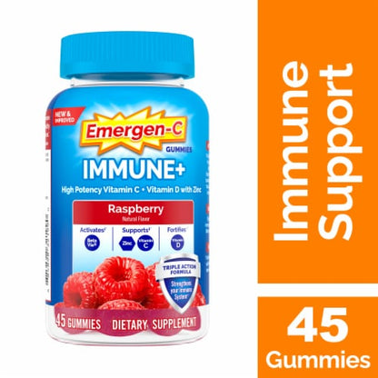 EMERGEN-C IMMUNE+ GUMMIES RASPBERRY 45CT