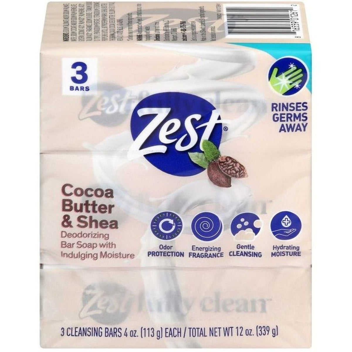 Zest Bath Bars 4oz 8 Count Cocoa Butter & Shea