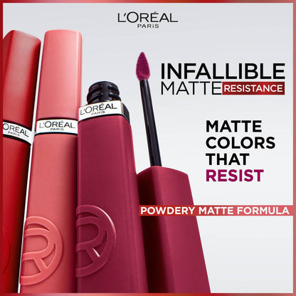 L'ORÉAL PARIS Infallible Matte Resistance Liquid Lipstick, 600 First Kiss, 0.16 fl oz