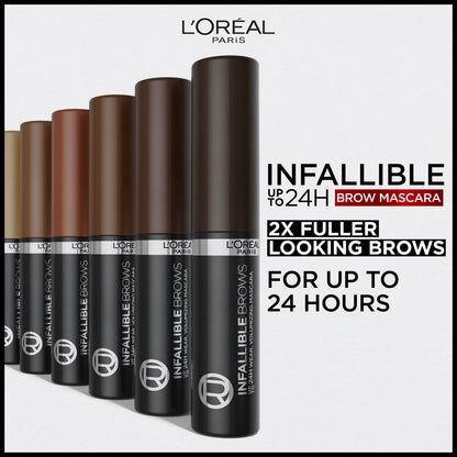 L'ORÉAL PARIS Infallible Volumizing 24H Wear Brow Mascara, 6R Auburn, 0.13 fl oz