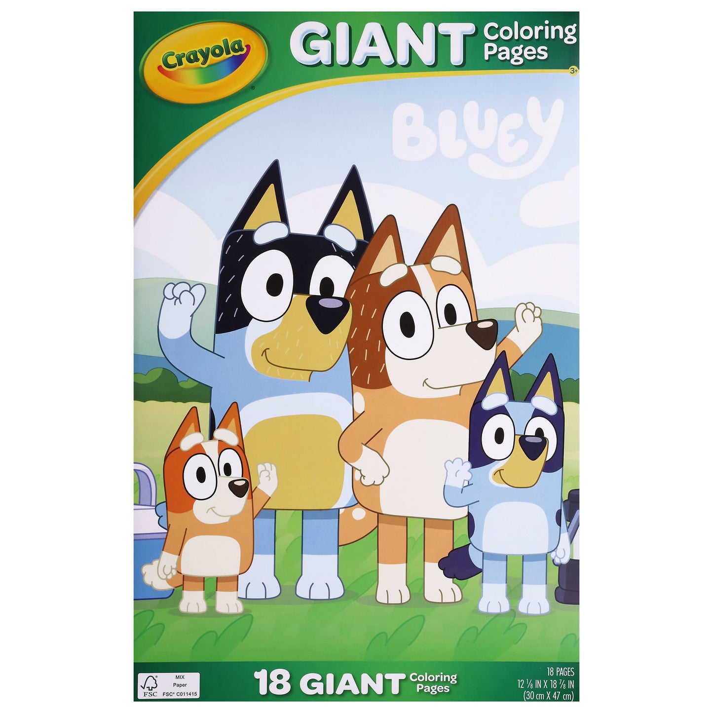 Crayola Bluey Giant Coloring Pages, 18 pages