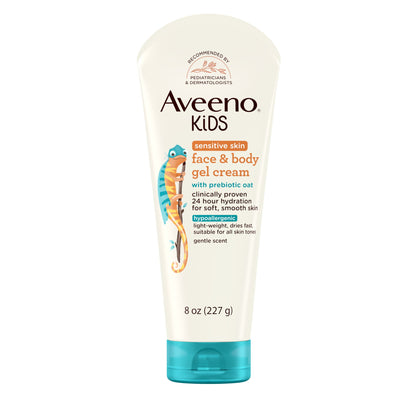 Aveeno Kids Face & Body Gel Cream Sensitive Skin 8oz Tube