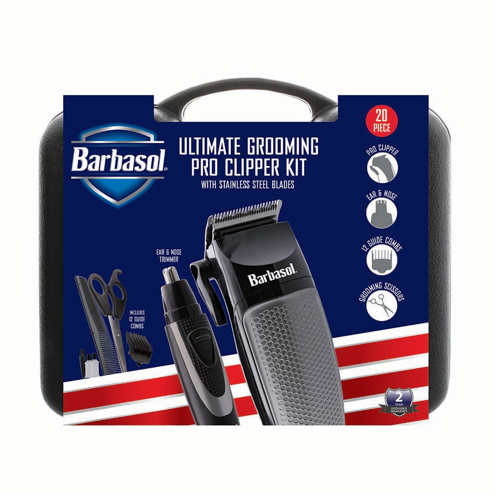 Barbasol Pro Hair Clipper Kit Ultimate Grooming 20 Piece