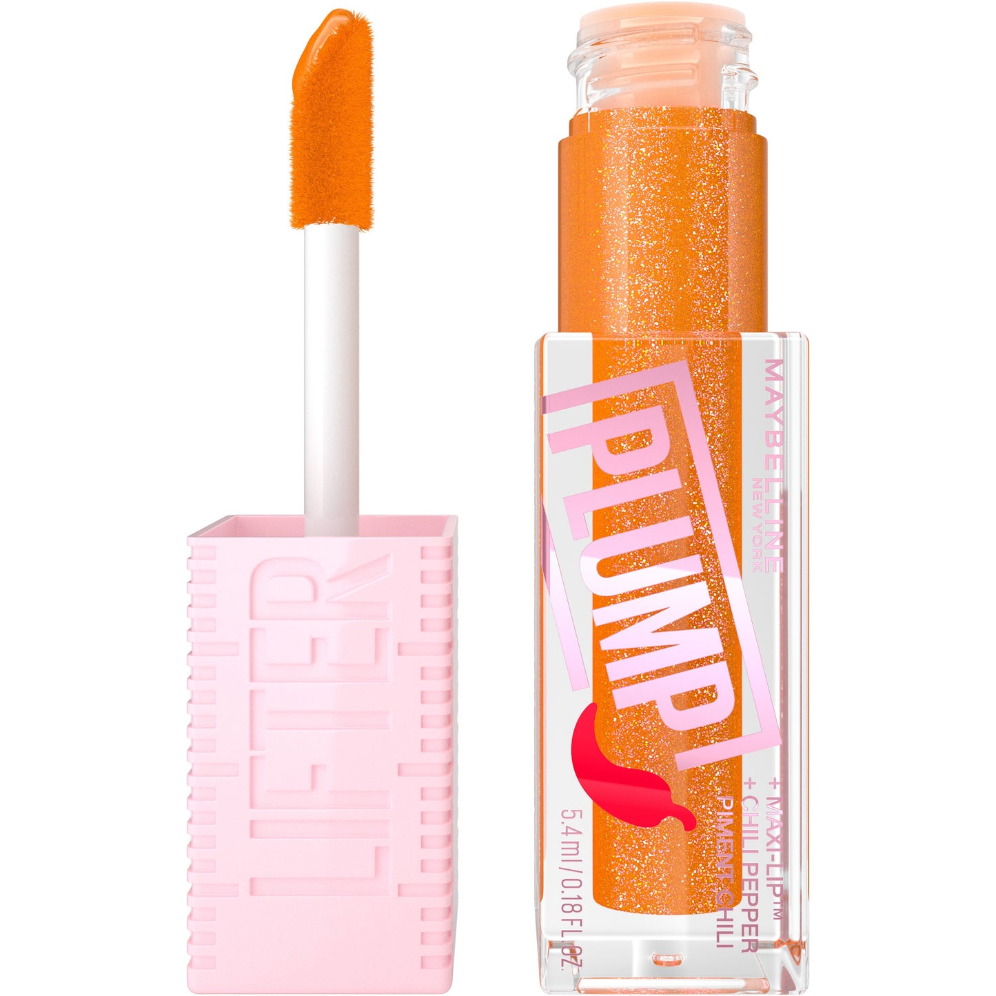 MAYBELLINE New York Lifter Plump Lip Plumping Gloss Makeup, 006 Hot Cili, 0.18 oz