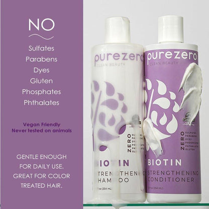 Purezero Shampoo Biotin Strengthening 12oz