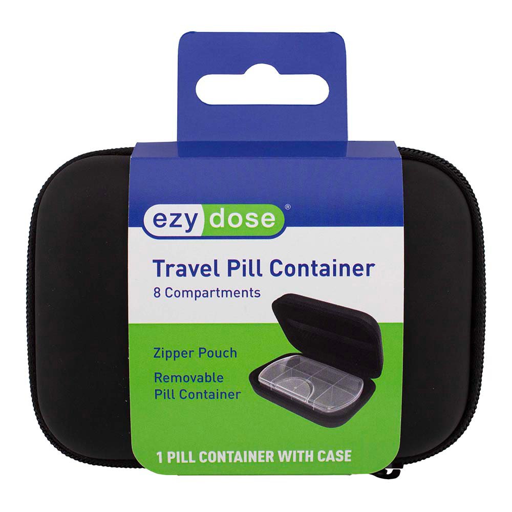 Ezy Dose Travel Pill Organizer with Mirror, Assorted