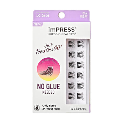 KISS imPRESS Falsies Individual Lashes With Mini Applicator - Chic Wispy, 12 count