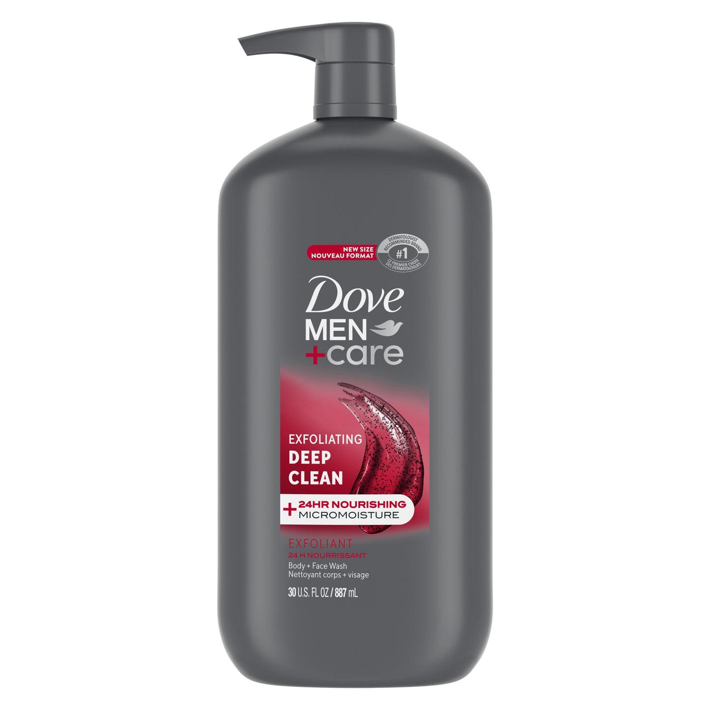 Dove Body & Face Wash Mens Exfoliating Deep Clean 13.5oz