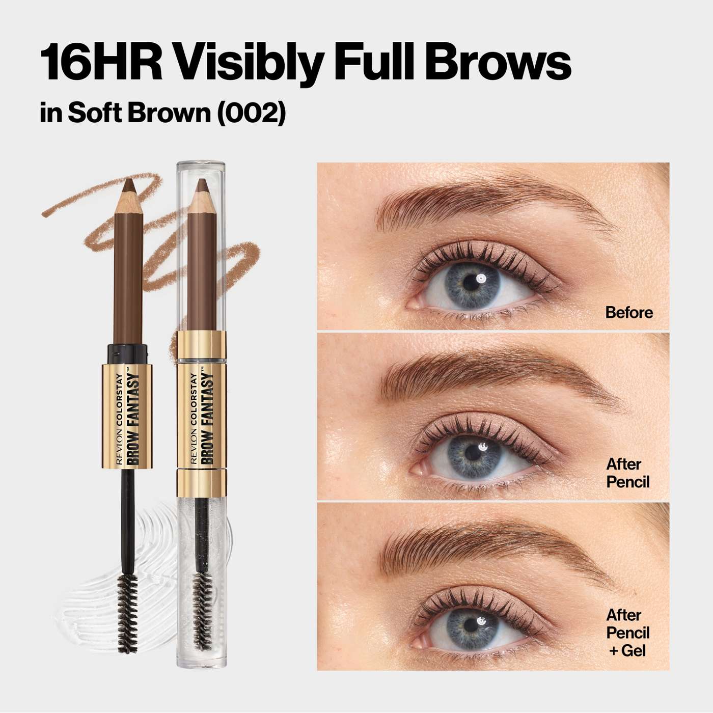 REVLON ColorStay Brow Fantasy Pencil & Gel - 102 Soft Brown
