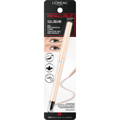 L'ORÉAL PARIS Infallible Grip Mechanical Gel Makeup Eyeliner, 270 Bright Nude, 0.01 oz