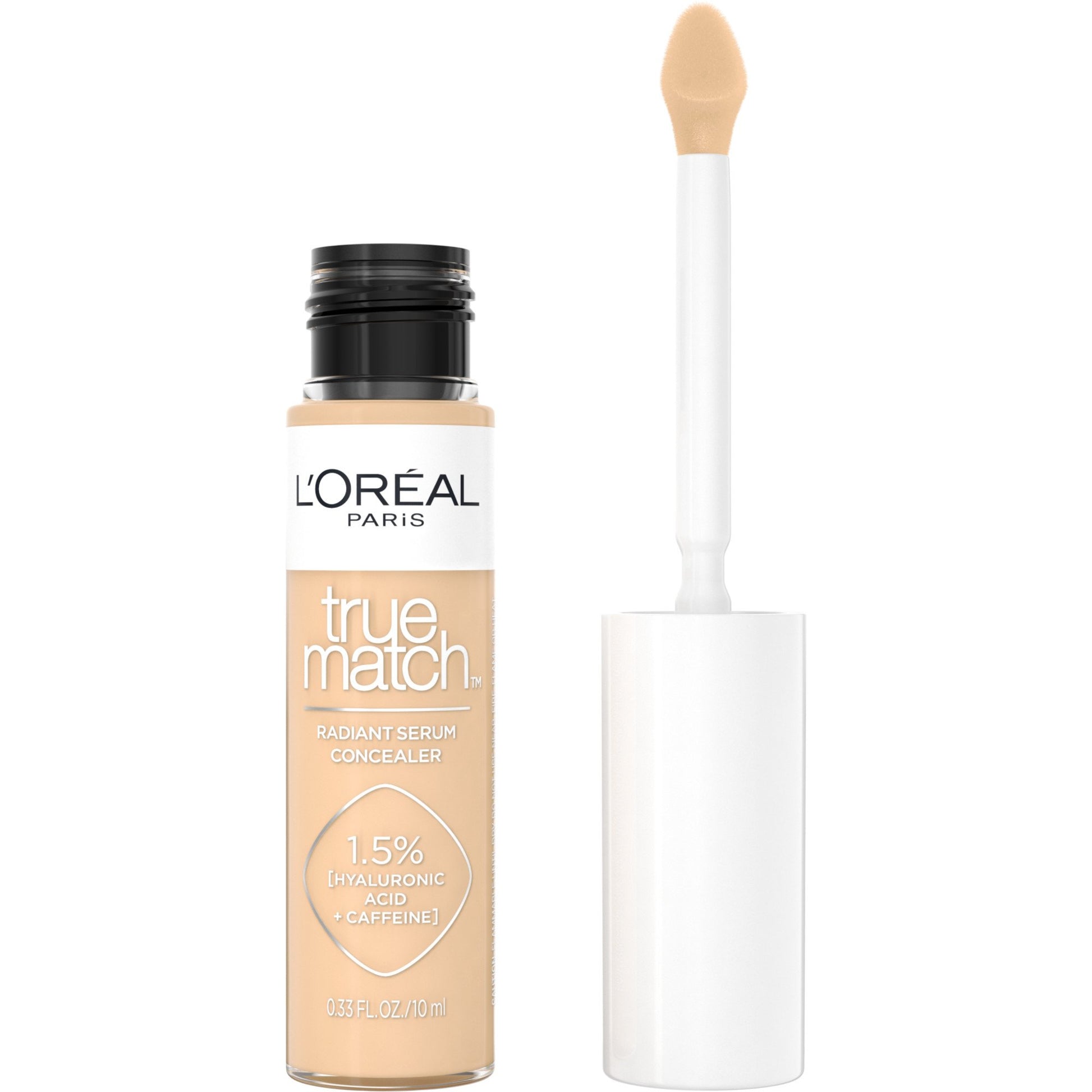 L'ORÉAL PARIS True Match Radiant Serum Concealer with Hyaluronic Acid, W4 Light Medium, 0.33 fl oz