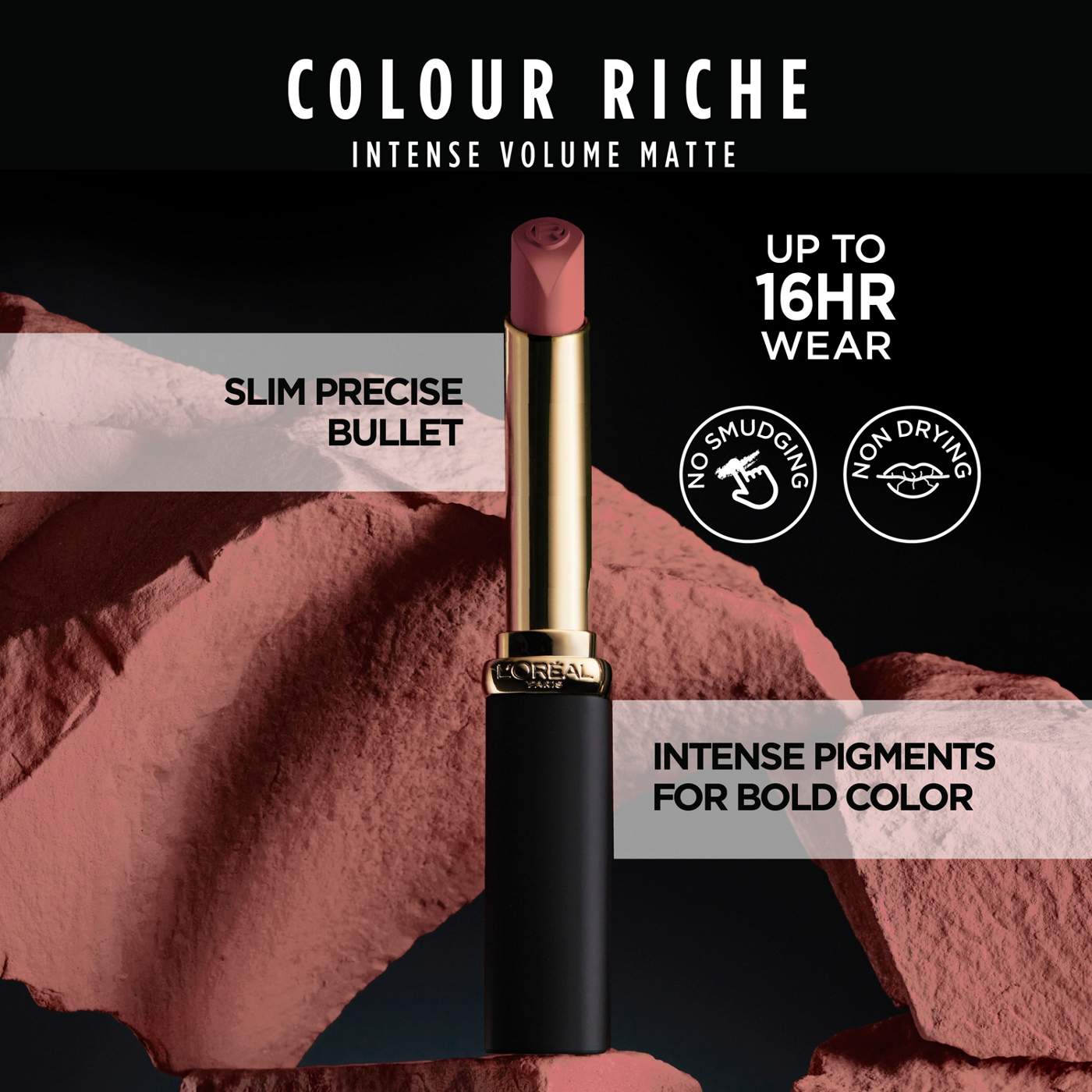 L'ORÉAL PARIS Colour Riche Intense Volume Matte Lipstick, 140 Le Berry Brilliant, 0.06 oz