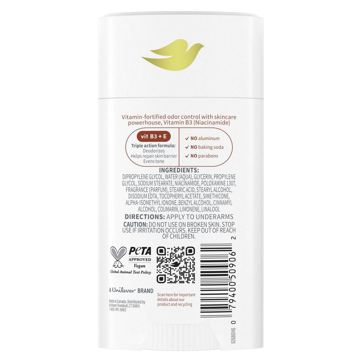 Dove Deodorant Vitamincare+ Coconut And Shea 72Hr 2.6oz