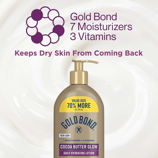 Gold Bond Body Lotion Cocoa Butter Glow Hydrating 14oz