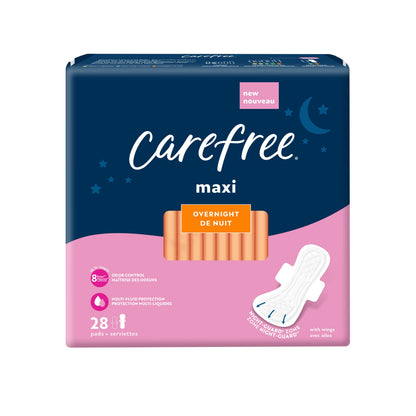 Carefree Maxi Overnight With Wings 28 Count
