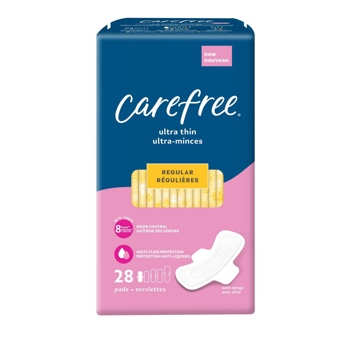 Carefree Ultra Thin Regular With Wings 28 Count